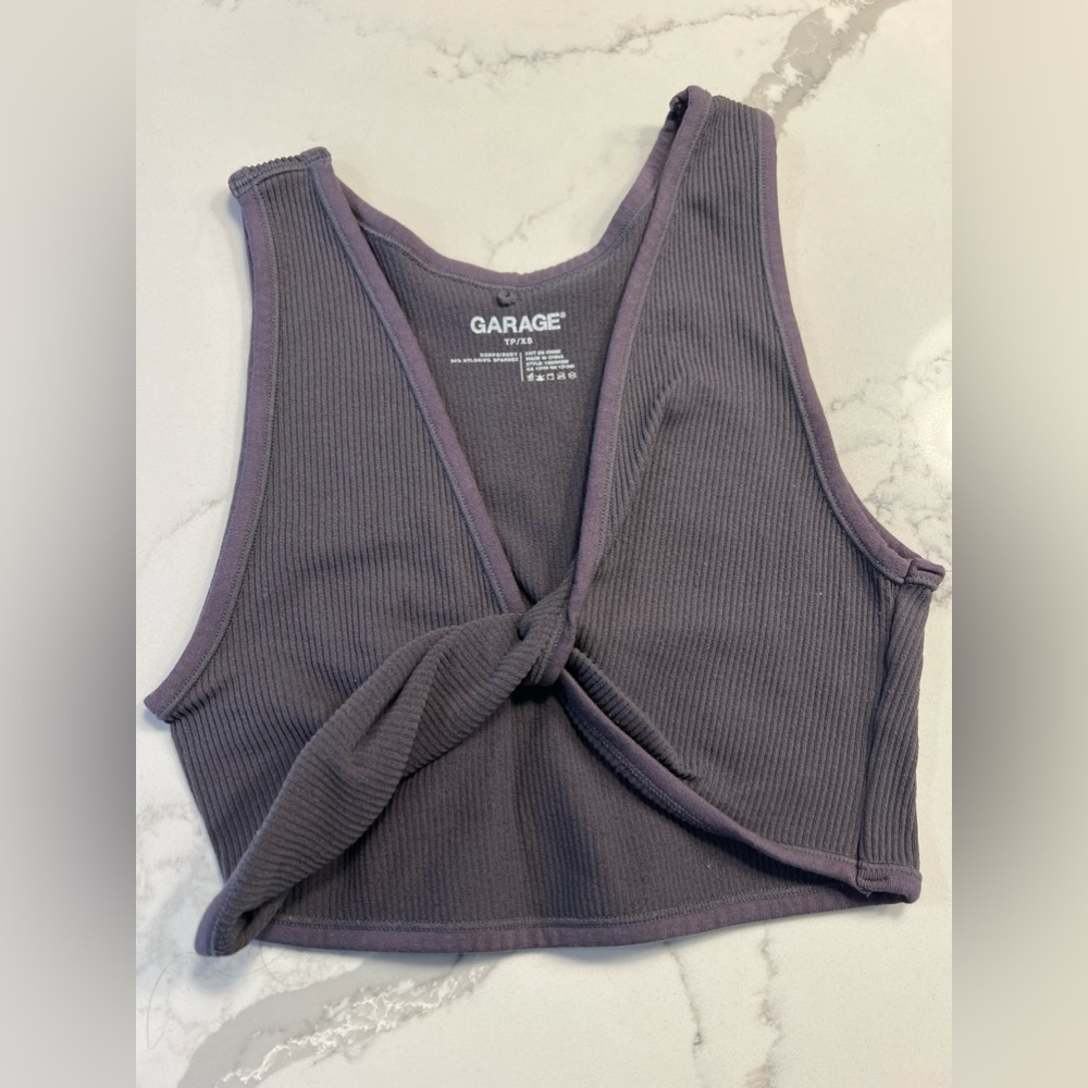Garage tank top- twist front